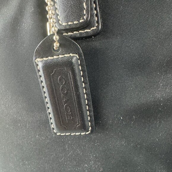 Vintage Coach # 4487 Black Microfiber Leather Trim Handbag - Picture 4 of 13